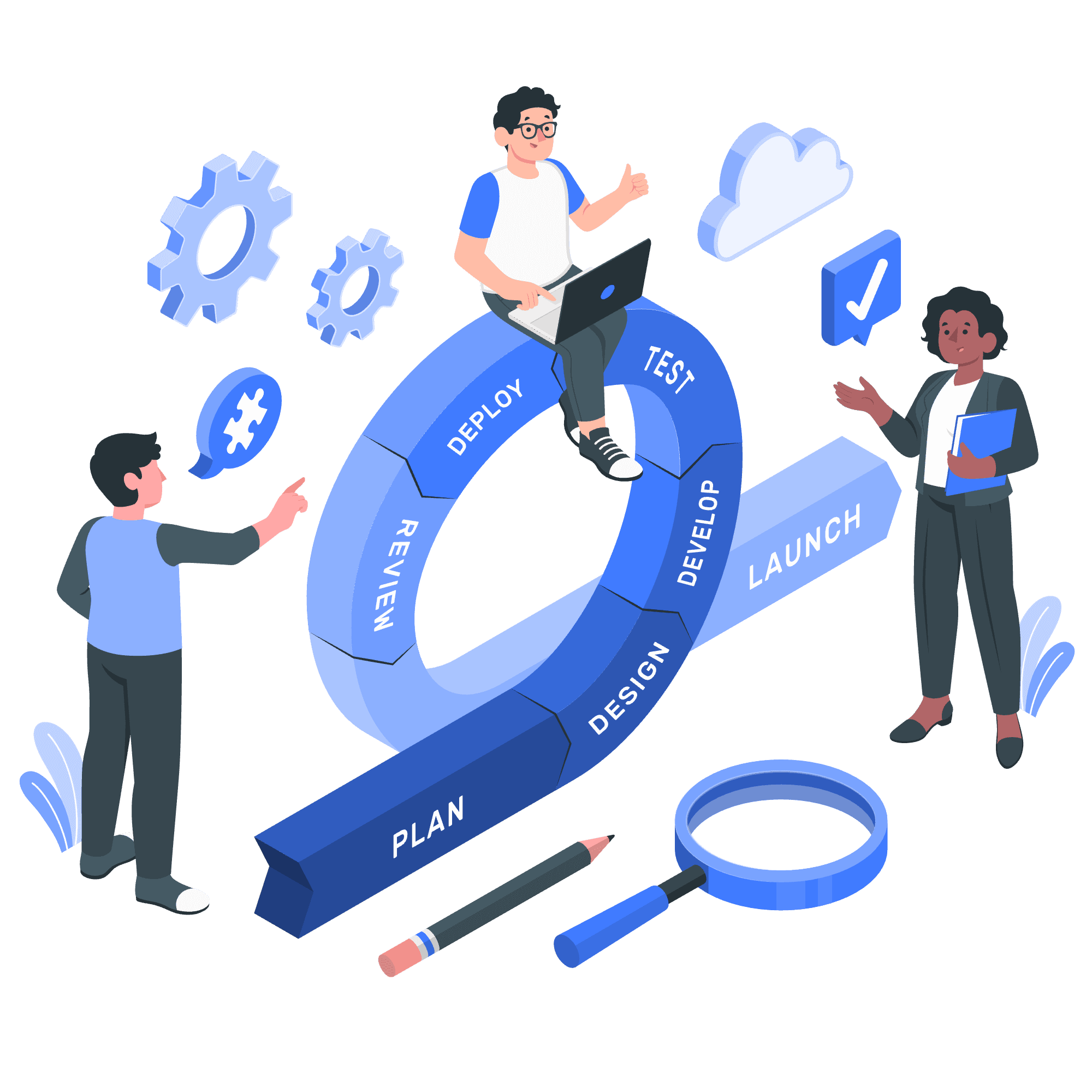 Collaborative idea development illustration